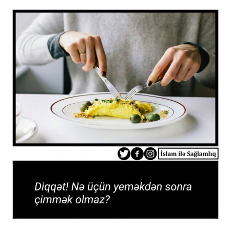 Yeməkdən sonra niyə çimmək olmaz ?