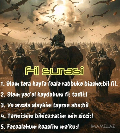 Fil surəsinin oxunuşu,tərcüməsi və fəzilətləri.